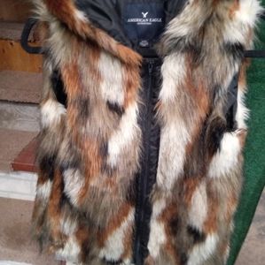 American Eagle fur vest
